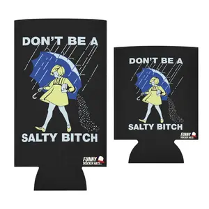 Don't Be Salty Can Sleeve - Reusable Portable Indoor Coolie 12 oz, 16 oz & Beer Bottles Parties & Gags Drinkware Tumbler funny gift Mug Cup