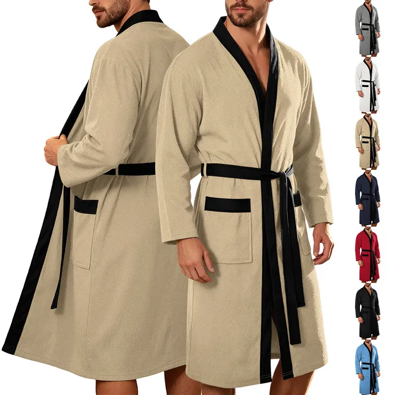 Men's Ultra-Soft Plush Robe, Comfortable Fleece Sleepwear for Spa & Shower, Luxurious Hotel Quality Lounge Robe