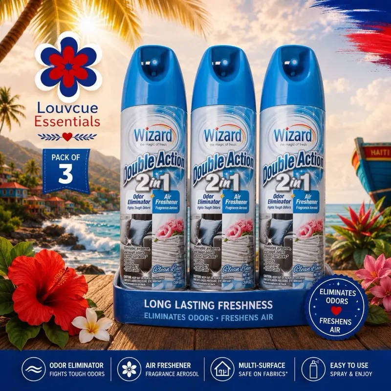 3 pack Wizard Double-Action Household Home Air Freshener, 2-in-1 Deep Clean Odor Elimination Appliance with Removable & Washable Design