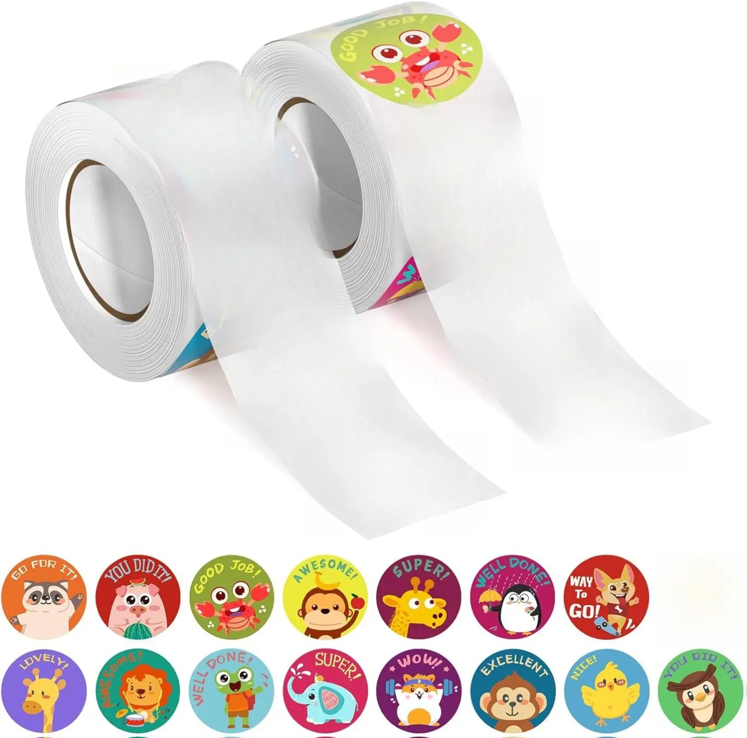 1000 PCS Teacher Stickers for Kids 16 Specialized Designs for Teachers & Elementary School Potty Training Motivational Stickers Cartoon Animal Designs