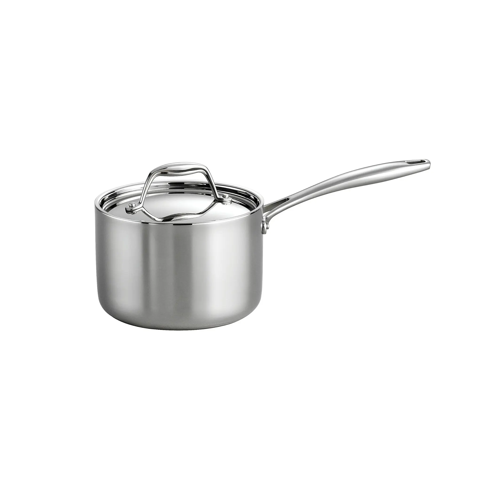 Tramontina Signature Tri-Ply Clad 2-Qt Stainless Steel Saucepan with Lid - Premium Fully Clad Cookware, Induction Compatible, NSF-Certified, Dishwasher Safe, Oven Safe, Even Heating Stainless Steel Pans, Riveted Handle, Made in Brazil for Side Dishes, The