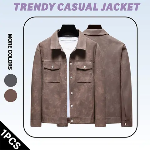 Classic Fashion Lapel Single Breasted Coat Men Trendy Street Thickened Jacket