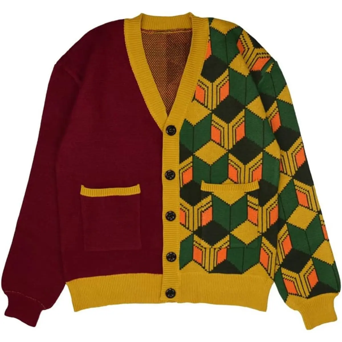 Men‘s Giyu Tomioka Cardigan Sweater Anime Haori Cosplay Costume Jacket