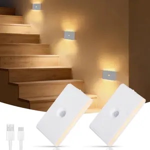 Human Motion Sensor Night Light (2 Pack), 2700k Rechargeable Magnetic, No Plug, Adjustable Warm/, Bedroom Lighting, Hallway, Garage Atmosphere Lighting, Modern Night Lights