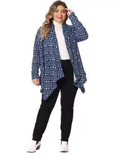 Agnes Orinda Plus Size Winter Asymmetrical Knitwear Sweater Cardigan