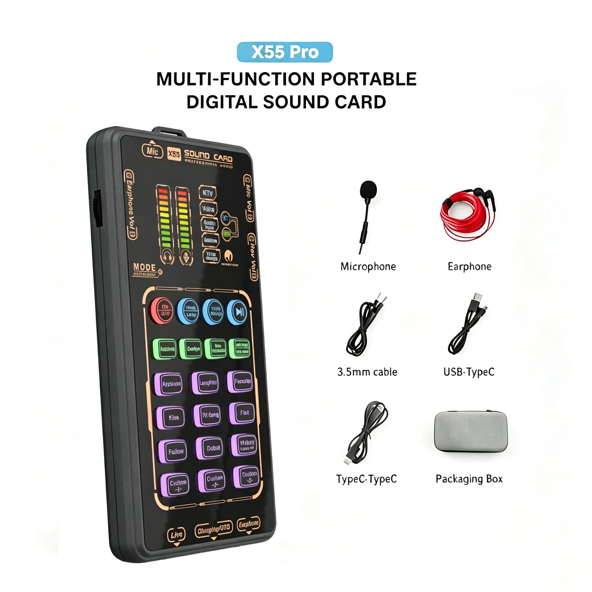 [DealsForYouDays] X55 Pro Device Bundle - a content creator's kit for smartphones, iPhones, Macs, and PC, featuring a gaming mixer ideal for recording and live streaming. A top choice for holiday gifts.