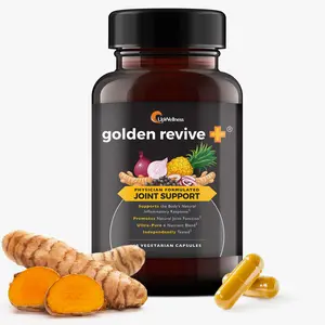 UpWellness Golden Revive + Joint Support Supplement - Turmeric with Black Pepper, Quercetin and Magnesium - 60 Capsules
