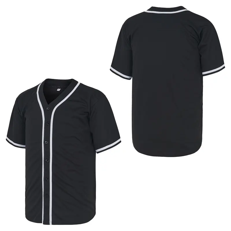 Unisex Short-Sleeve Button-Down Baseball Jersey - Soft, Stretchy, Quick-Dry, Lightweight, Breathable Professional Sports Top for Gym Workouts, Game Day Gifts, Button‑Down Style