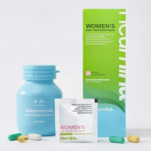 [Mother's Day Gift] Neumina Women's Wellness Bundle: Multivitamin Packs + Akkermansia Supplement for Gut Harmony, Hair, Skin, Nails & Stress Relief (Made in USA)