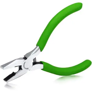 Mini Lineman's Pliers with Wire 4-1/2 Inches Combination Plier Thin Side Cutters Serrated Jaw Micro Linesman Plier for Jewelry Beading Hobby Craft