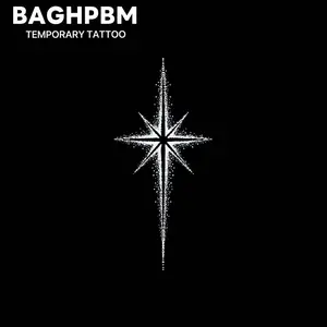 BAGHPBM Sparkling Star Herbal Tattoo Stickers Realistic effect, lasts 7-15 days, waterproof and friction-resistant, lifelike appearance. Ideal for those who prefer to avoid the pain of permanent tattoos. Temporary tattoo stickers. temporary tattoos