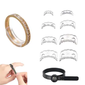 SGGUI Ring Sizers for Loose Rings,With Ring Sizer Measuring Tool, 8 Pack Invisible Ring Size Adjuster Silicone, Ring Guards Spacer Tightener Resizer Fitter for Women Men, Make Ring Smaller Without Resizing Thick Band