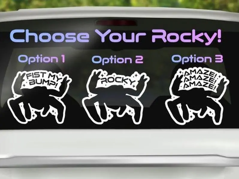 Project Hail Mary Rocky Vinyl Car Decal – Choose Your Design “Rocky” “Fist My Bump” or “Amaze! Amaze! Amaze!” – Funny Sci-Fi Alien Sticker for Car Window Laptop Tumbler – Andy Weir BookTok Gift