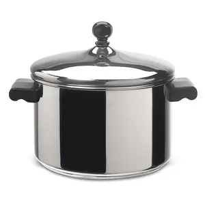 Classic Series Stainless Steel 4-Qt. Saucepot with Lid - Durable Cookware for Creamy Soups & Mashed Potatoes - Dishwasher Safe