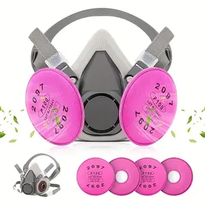 Respirator Mask with Filters 2091, Half Face Reusable Gas Mask, Dust Protection, Ideal for Painting, Welding, Metal Cutting, Woodworking