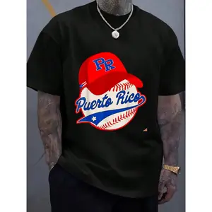 100% Cotton Boricua Puerto Rican Puerto Rico Baseball T-Shirt Women's Men's Graphic Tee Causal Tops Fashion