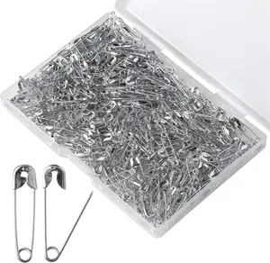 200 Pack Mini Safety Pins 19mm – Small Silver Safety Pins for Clothing Tags, Repairs, Crafts & DIY Fashion Accessories with Storage Box