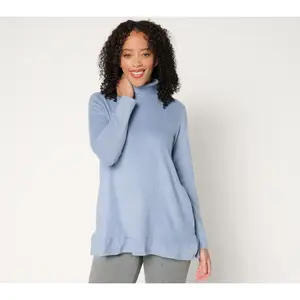 Cuddl Duds Fleecewear with Stretch Flutter Hem Mock Neck