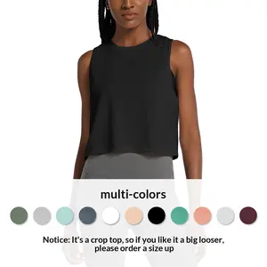 baleaf Women's Workout Tops Cropped Tank Tops Sleeveless Crop Athletic Tops Gym Muscle Shirts Golf Outfits Apparel Active Style