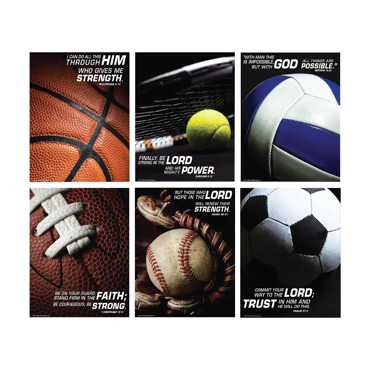 16" x 20 3/4" Religious Sports Bible Verse Poster Set - 6 Pc. 16" x 20 3/4" Religious Sports Bible Verse Poster Set - 6 Pc.