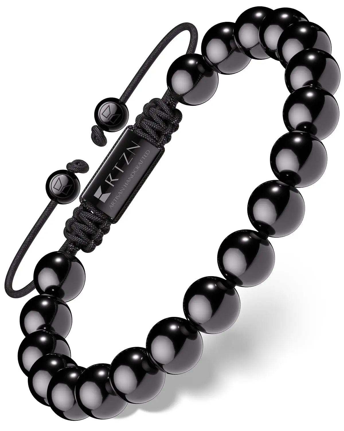 RTZN Black Obsidian Beaded Bracelet For Men - Bali Style Bracelet 