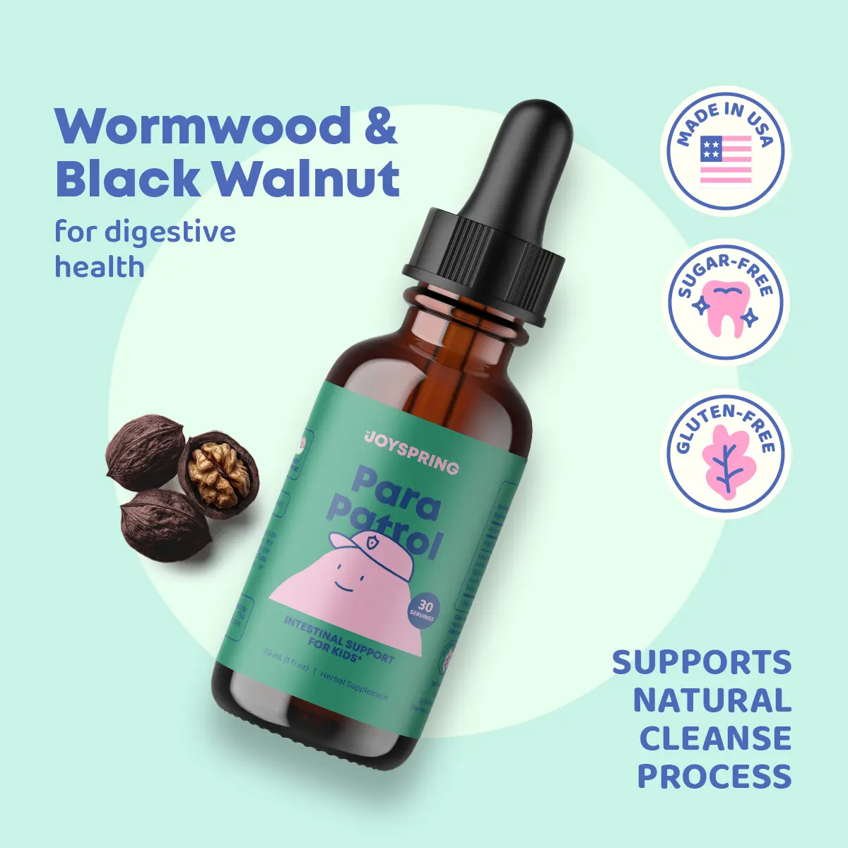 JoySpring Para Patrol Plant-Based Liquid Cleanse – Digestive Regularity Support for a Healthy Gut, Wellness Balance Supplement
