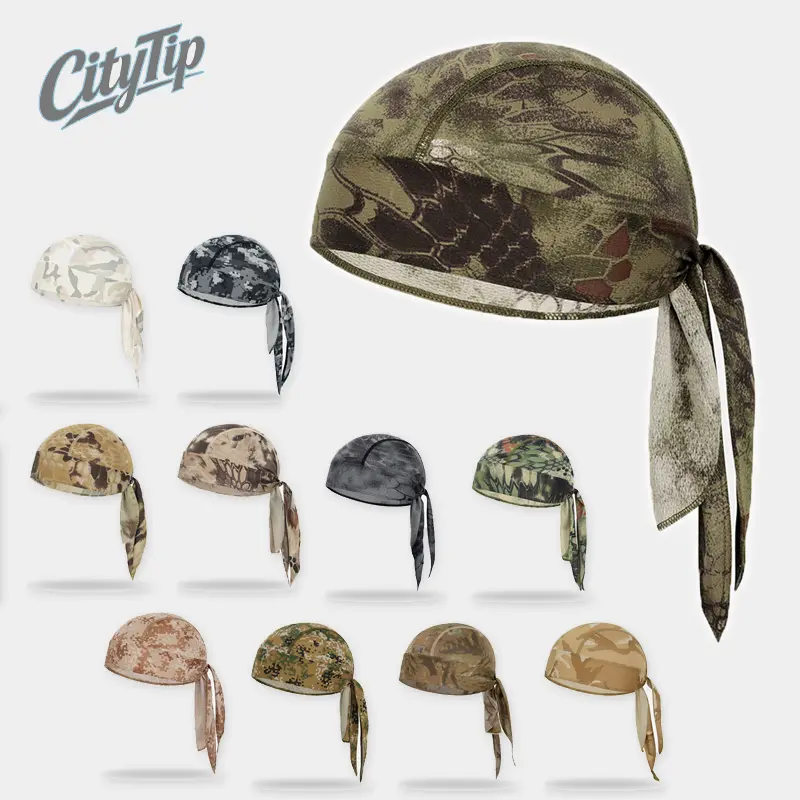 Camouflage Skull Cap, Camo Outdoor Cap, Quick Dry Mesh Beanie, Breathable Skull Beanie, Tie Back Head Wrap, Unisex Outdoor Cap, Lightweight Tactical Cap, Hiking Fishing Cap, Cycling Skull Cap, Multi Color Camo Beanie