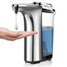 Automatic Soap Dispenser, Touchless Dish Soap Dispenser 17oz/500ml with Infrared Sensor, Liquid Dispenser for Bathroom Kitchen (Silver)