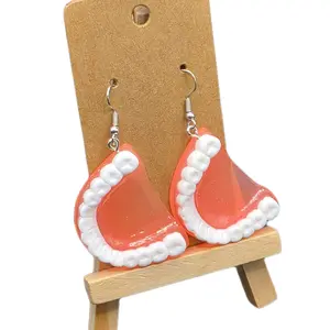 Novelty 3D Tooth Earrings with Unique Hook Design and Playful Style for Fun Accessory Perfect for Expressing Individuality