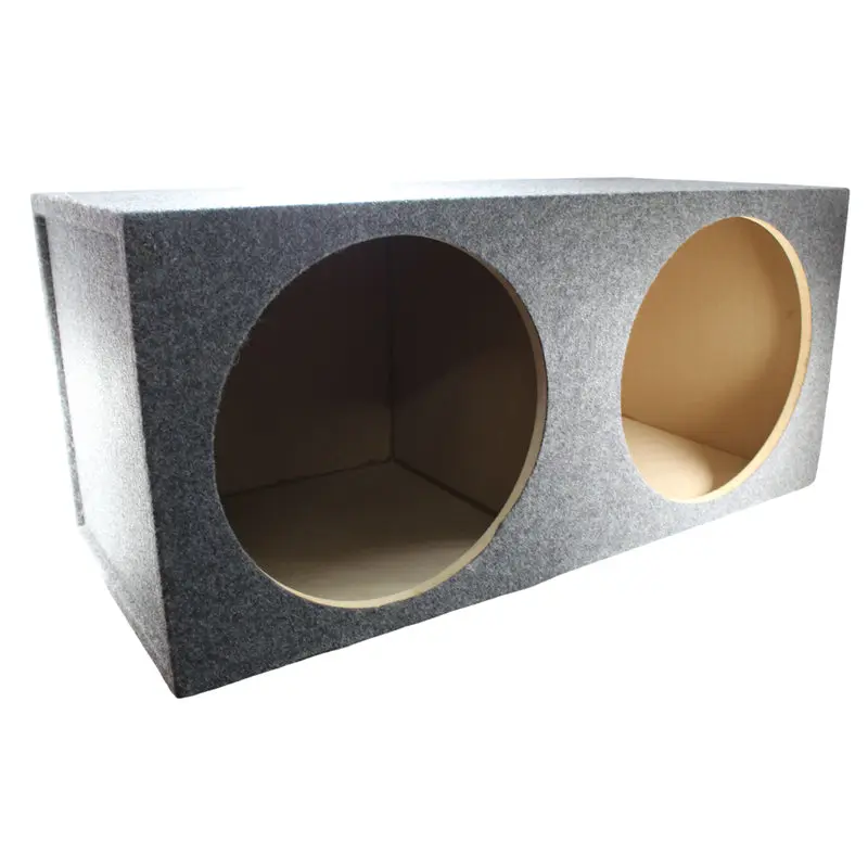 Dual 15” Sealed Carpeted Subwoofer Box Made w/ Heavy-Duty MDF Construction