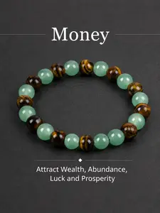 1pc Arpurraina Money Attraction Bracelet with Green Aventurine & Tiger Eye beaded  jewelry protection bracelet encouragement gift fashion artificial bracelet  of  the  day Colorblock Beaded Crystal Bracelet ,Manifestation, Abundance, Good Fortune, Success