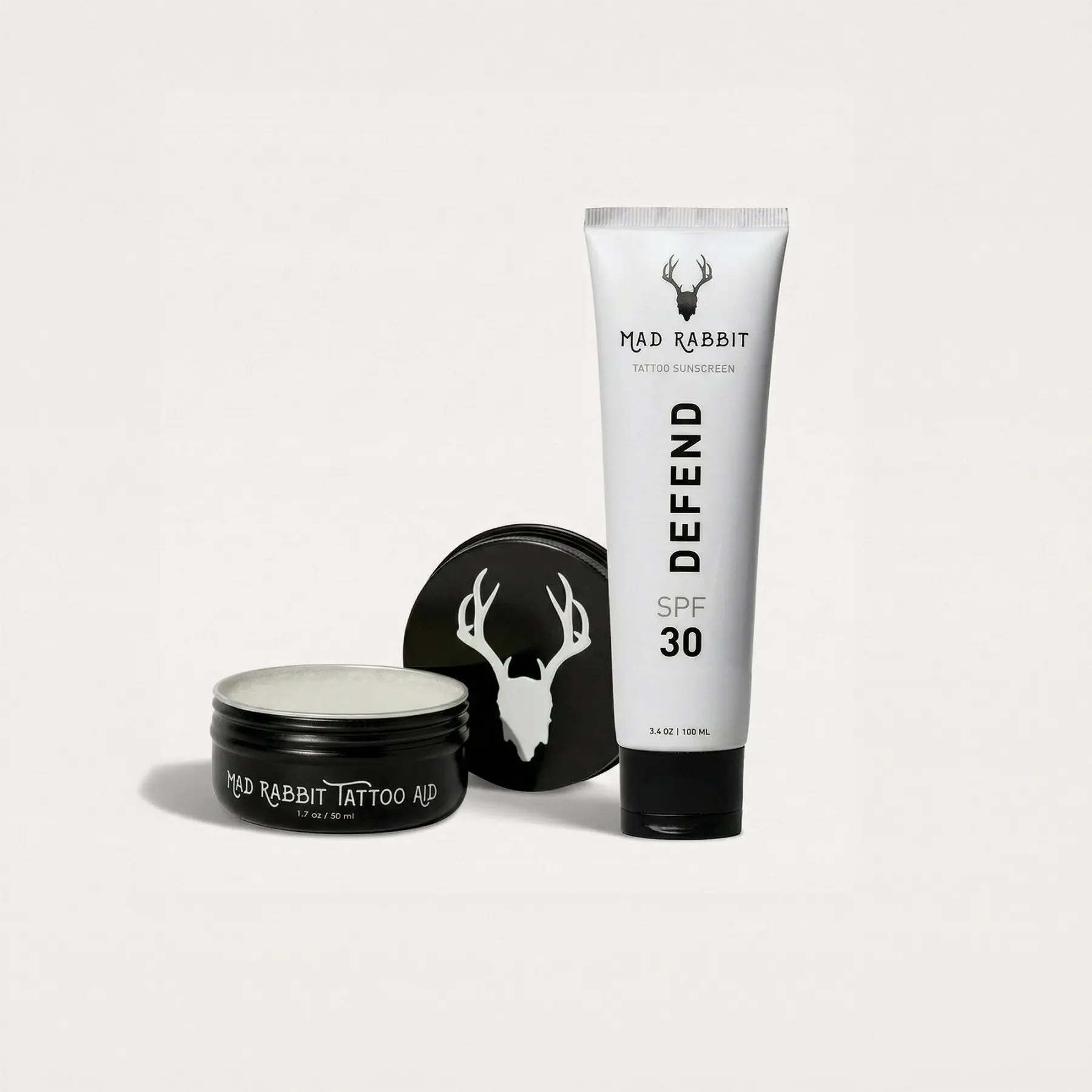 Mad Rabbit Tattoo Skincare | SPF 30 Mineral Sunscreen + Aftercare Balm | Father's Day Gift  | Fade Protection, Color Revival & Daily Moisture | Clean Ingredients, Petroleum Free