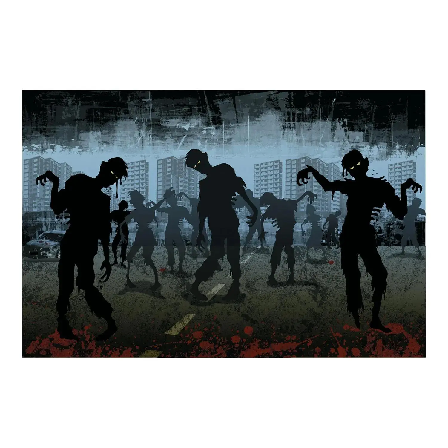 Zombies Backdrop Halloween Decoration - 3 Pc.