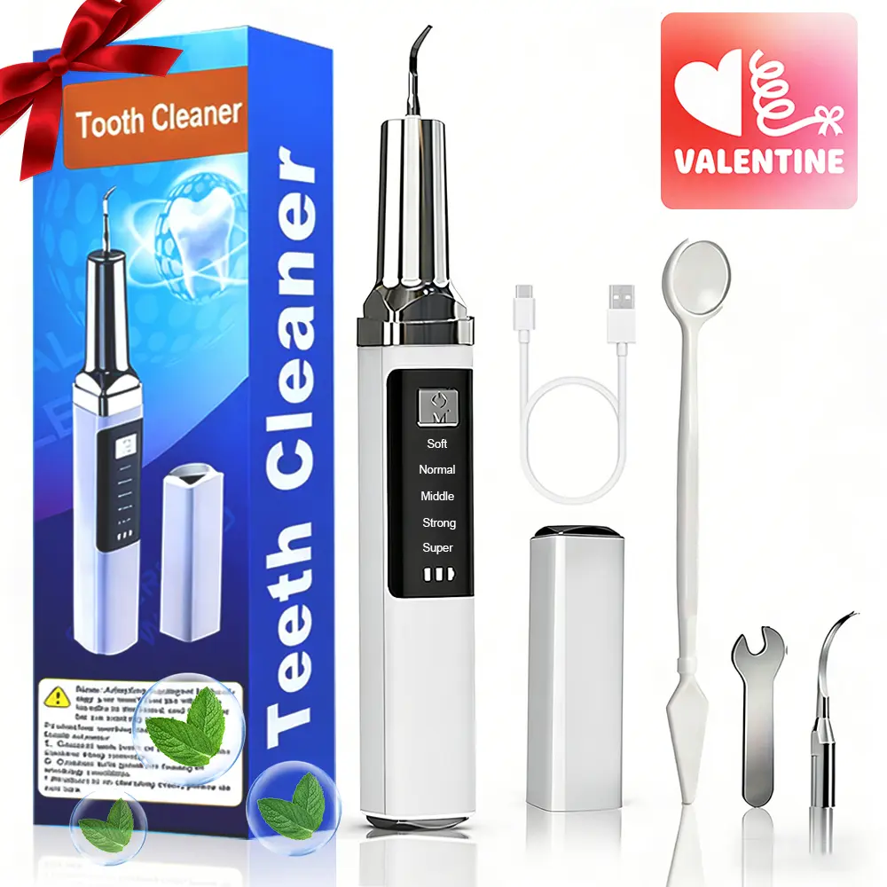 Teeth Cleaner,Rechargeable Electric Teeth Cleaning Tool with Replacement Heads & Cleaning Tools, teeth whitening products Oral Irrigator for Home Use, Tartar Remover for Teeth,Remover Teeth Cleaning Kit  tiktok  shop Father’s Day gift tikt Daily Cleansing