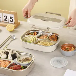 Stainless Steel Sealed Bento Box with Five Compartments