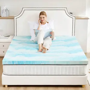 CertiPUR-US Certified King Size Gel Memory Foam Mattress Topper - 2/3 Inches, Soft, Breathable, for Back Pain Relief