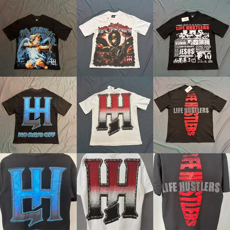Unisex Streetwear Graphic T-Shirt, Casual Fitted Top with a Round Neck, Short Sleeves and Hot Drill Print, Tops