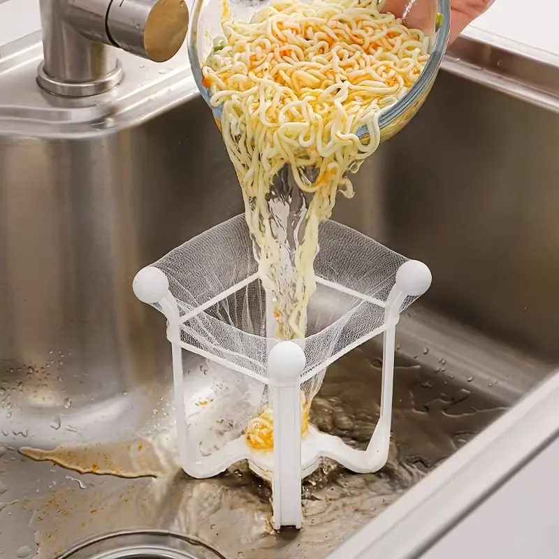 1pc Kitchen Sink Strainer & Drain Rack, Durable Plastic, Open Storage Design, Easy Cleanup, Ideal for Daily Use, Space-Saving Solution
