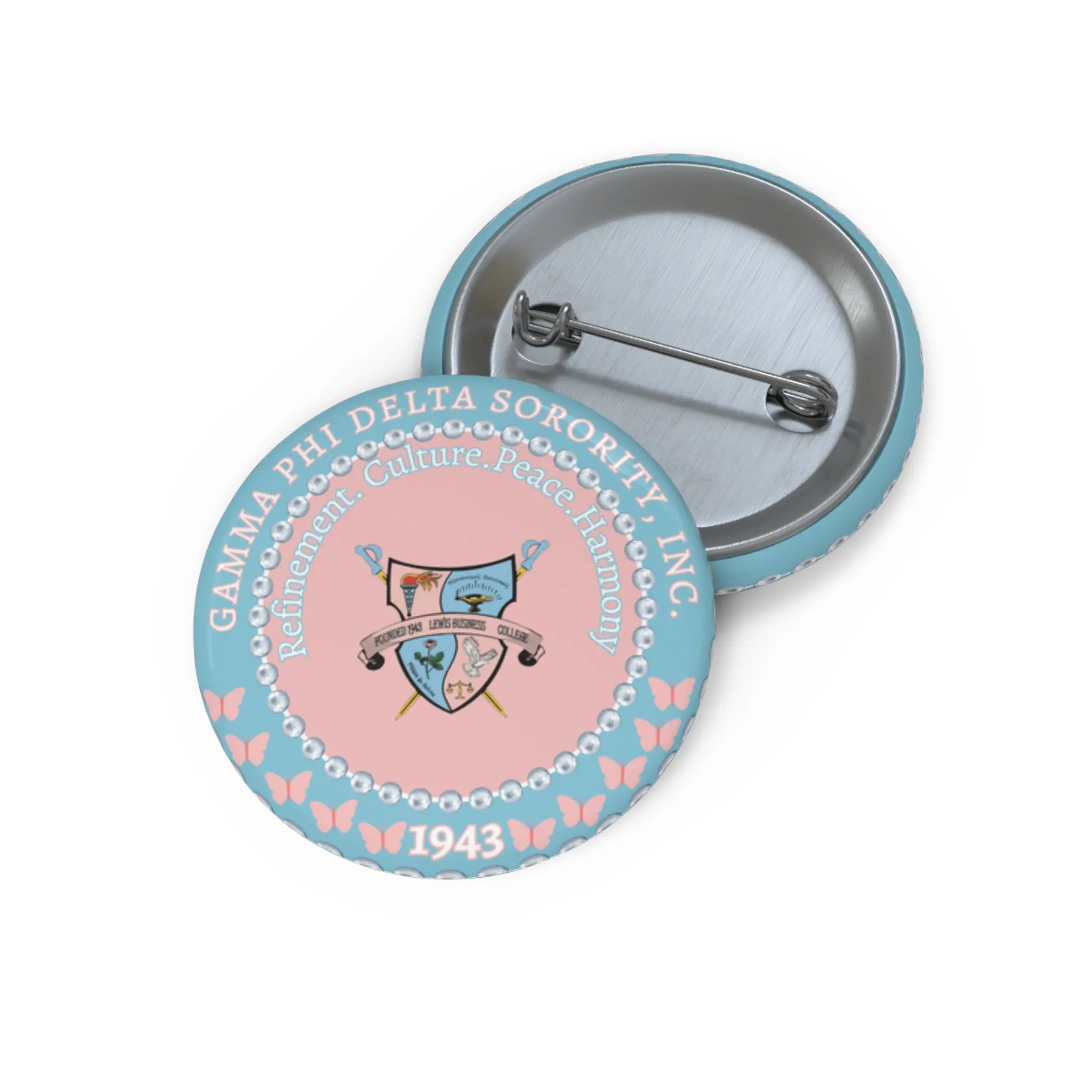 Sorority Pin Buttons - Gamma Phi Delta Pearls Pin