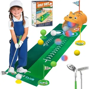 Toddler Golf Set with Tiger Automatic Returner LED Light Up Balls 3 Clubs Putting Mat Kids Golf Set Yard Game Indoor Outdoor Fun Sports Toys for Boys Girls Birthday Gifts