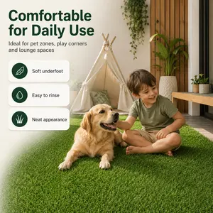 No Mowing Pet Friendly Fake Grass – 0.78in Thick (2cm) Realistic Synthetic Lawn, Waterproof & UV Resistant, 10 Different Sizes from 5x10FT to 7x20FT, Easy Install Cuttable Outdoor Mat for Dogs & Backyards