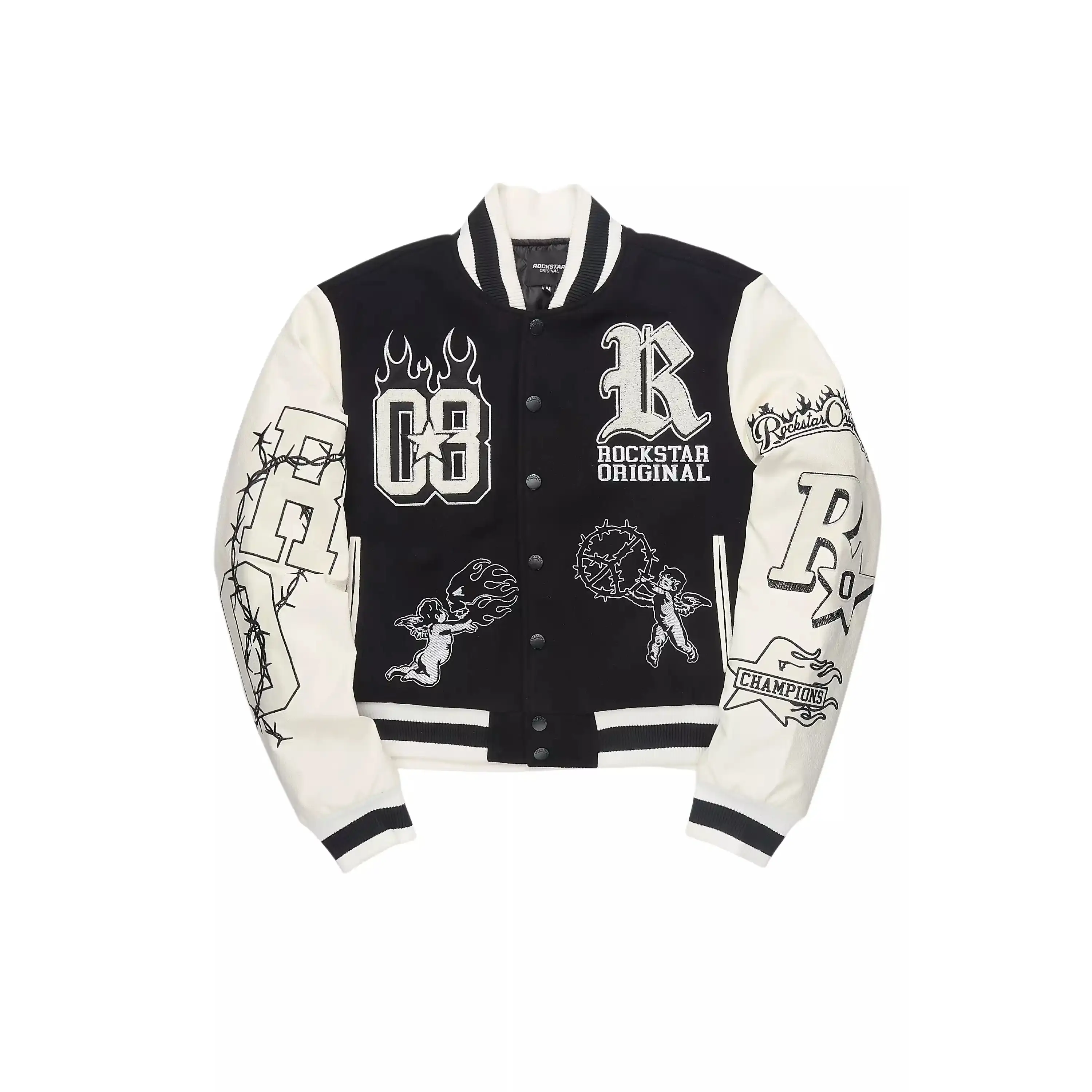 Sharray Black Oversized Varsity Jacket