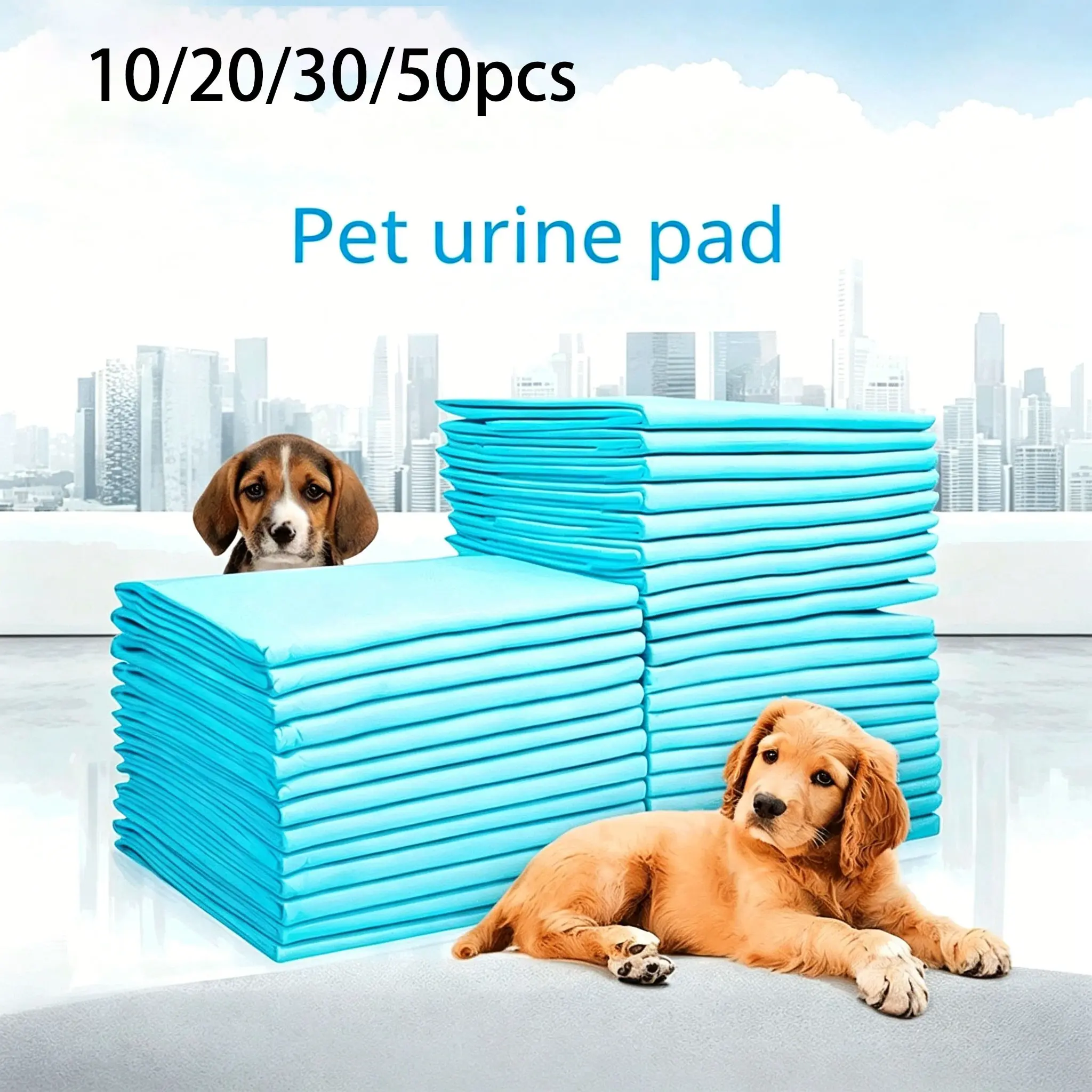 10/20/30/50pcs Disposable Pet Pee Pads, Pee Pads Waterproof, Puppy & Kitten Training Pads, Leak-Proof & Absorbent, Quick Dry Surface, PVC Synthetic Leather