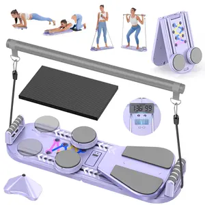 Trisomy 7-in-1 Multi-functional fitness Gift Automatic Rebound Pilates Board, Adjustable Ab Exercise Board, Abdominal Crunch Machine, Push-up Handle Pilates Reformer with Knee Mat for Home Gym Core & Ab Strength Training Full Body Workout Equipment