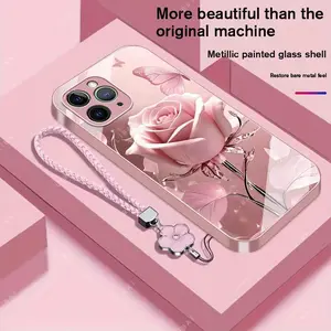 Suitable for [iPhone 11 Pro Max] high-end phone case，a beautiful four-leaf clover lanyard is included,exquisite and high-end design,a variety of colors are available for you to choose from YM99