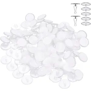 100 Pack Self-Adhesive Ceiling Hooks, Removable Transparent Sticky Ceiling Discs with Metal Hooks for , No-Drill -Free Wall Hanger for Party, Wedding, Birthday, and Festival Decorations