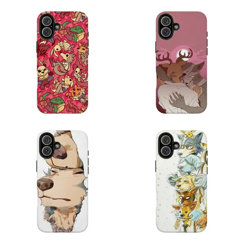 BEASTARS Chibi Character Collage Smartphone Case - Durable Dual-Layer Shell, Compatible for iPhone 11 12 13 14 15 16 17 Pro Max,for Samsung S22 S23 S24 S25 Ultra, Handheld Cellphone Devices, Anime Fan Gift