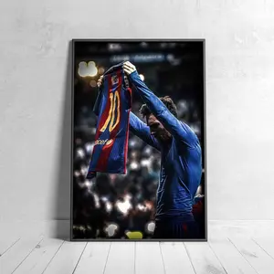 Messi Poster, Iconic Barcelona Football Wall Art Print, Argentina Soccer GOAT