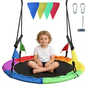 Saucer Swing for Kids & Adults, 970LB Heavy Duty Tree Swing Round Swing for Outside