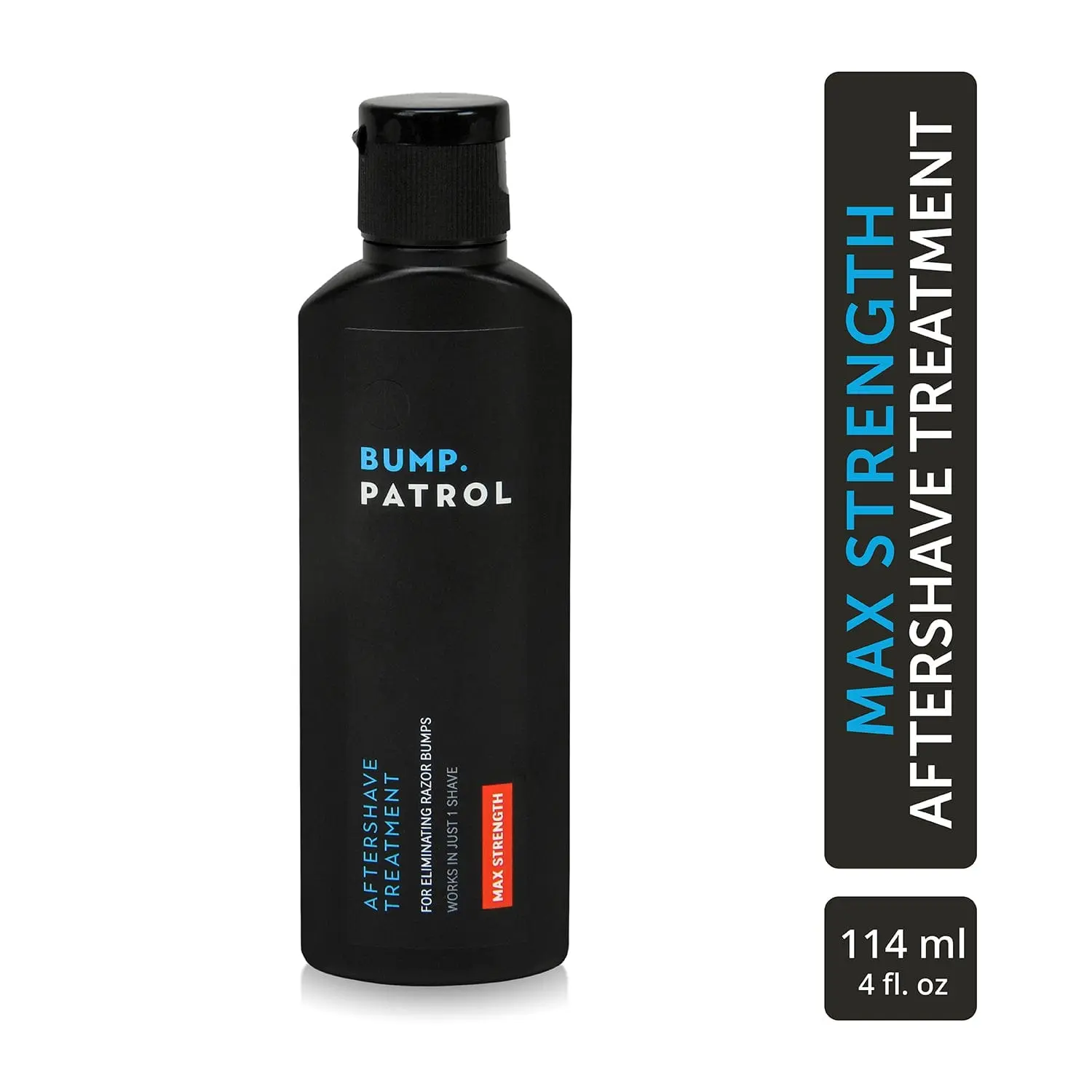 Bump Patrol Max Strength Aftershave Liquid Treatment - Men's Adult Body Care Cleansing Bottle, Glycerine Hydrating Water-Based Formula for Razor Bumps, Ingrown Hairs, 114ml Lotion with Penetration Boosters, Suitable for All Skin Tones, Adults, No, 48H Rel